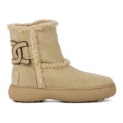 Suede Enkellaarsjes Tod's , Beige , Dames