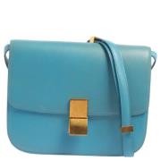 Pre-owned Leather shoulder-bags Celine Vintage , Blue , Dames