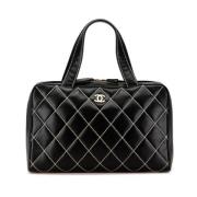 Pre-owned Leather handbags Chanel Vintage , Black , Dames