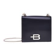 Wallet with chain in black leather Baldinini , Black , Dames