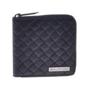 Wallet in black woven print leather Baldinini , Black , Heren