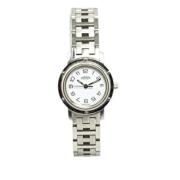 Pre-owned Stainless Steel watches Hermès Vintage , White , Dames