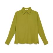 Fluid Crepe Blouse Maliparmi , Green , Dames