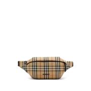 Vintage Check Patroon Grijze Tassen Burberry , Beige , Dames