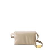 Beige Leren Crossbody Tas Prisma Marni , Beige , Dames