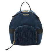 Pre-owned Leather backpacks Miu Miu Pre-owned , Blue , Dames