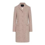 Elegant Cashmere Coat Kiton , Pink , Dames