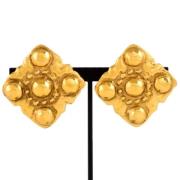 Pre-owned Metal earrings Chanel Vintage , Yellow , Dames