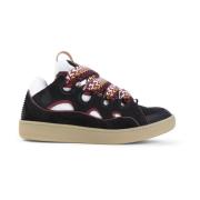 Zwarte Suède Curb Sneakers Lanvin , Black , Heren