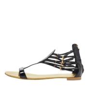 Pre-owned Leather flats Giuseppe Zanotti Pre-owned , Black , Dames