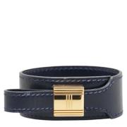 Pre-owned Leather bracelets Hermès Vintage , Blue , Dames