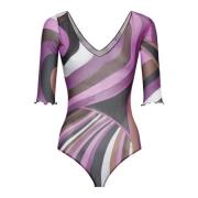 Abstract Print Tule Bodysuit Emilio Pucci , Multicolor , Dames