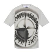 T-shirt met logo Stone Island , Gray , Heren