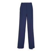 Blauwe Geplooide Broek Hoge Taille Michael Kors , Blue , Dames