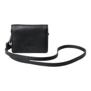 Zwarte leren Bifold Sling Cardholder Portemonnee Dolce & Gabbana , Bla...