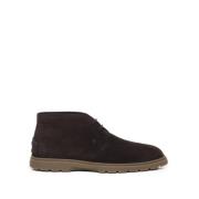 Hoge loafers met vetersluiting en rubberen zool Tod's , Brown , Heren