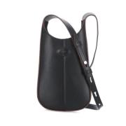 Zwarte Leren Dames Tas Haaksluiting Tod's , Black , Dames