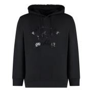 Geribbelde katoenen hoodie met zakken Paul & Shark , Black , Heren