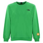 Groene Katoenen Trui Lange Mouw Ribdetails The North Face , Green , He...