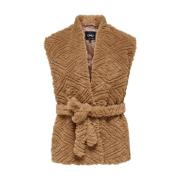 Teddy Waistcoat voor Modieuze Vrouwen Only , Brown , Dames