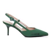 Groene Stilettohak Sandalen Love Moschino , Green , Dames