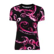 Zwarte T-shirt voor vrouwen Aw24 Versace Jeans Couture , Multicolor , ...