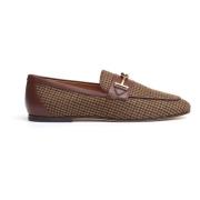 Beige Houndstooth Loafer Schoen Tod's , Brown , Dames