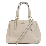 Pre-owned Leather handbags Coach Pre-owned , Beige , Dames