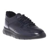 Trainers in dark blue leather Baldinini , Blue , Heren