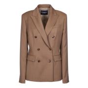 Peak Revers Wol Blazer Jas Dondup , Brown , Dames