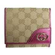 Pre-owned Leather wallets Gucci Vintage , Beige , Dames