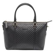 Pre-owned Leather totes Gucci Vintage , Black , Dames