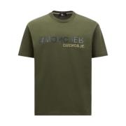 Donkergroen Logo T-shirt Moncler , Green , Heren