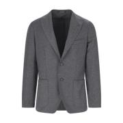 Grijze Herringbone Blazer Tagliatore , Gray , Heren