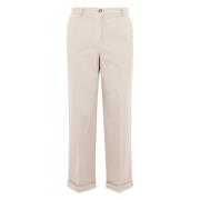 Omgeslagen Katoenen Beige Broek Dames Seventy , Beige , Dames