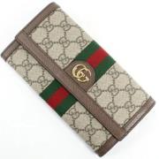 Pre-owned Leather wallets Gucci Vintage , Brown , Dames