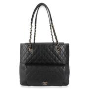 Pre-owned Leather totes Chanel Vintage , Black , Dames