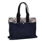 Pre-owned Canvas shoulder-bags Burberry Vintage , Blue , Dames