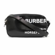 Pre-owned Leather shoulder-bags Burberry Vintage , Black , Dames