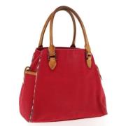 Pre-owned Canvas handbags Burberry Vintage , Red , Dames