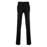 Wollen broek met zakken en elastaan PT Torino , Black , Heren