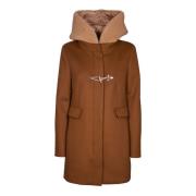 Bruine Toggle Jas Shearling Fleece Fay , Brown , Dames