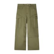 Groene Geborduurde Logo Cargo Broek Off White , Green , Heren