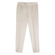 Pantalon met plooien en zakken Barba , Beige , Heren