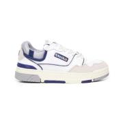 Retro witte sneakers met grijze en blauwe details Autry , White , Here...