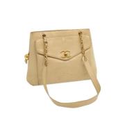 Pre-owned Leather chanel-bags Chanel Vintage , Beige , Dames