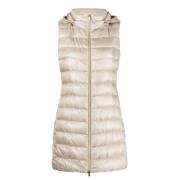 Gewatteerde Beige Vest met Capuchon Herno , Beige , Dames