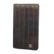 Pre-owned Leather wallets Chanel Vintage , Brown , Dames