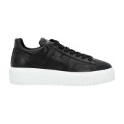 Zwarte leren H-Stripes sneakers Hogan , Black , Heren