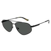 Ea2156 Mat Zwart Zonnebril Donkergrijs Emporio Armani , Black , Unisex